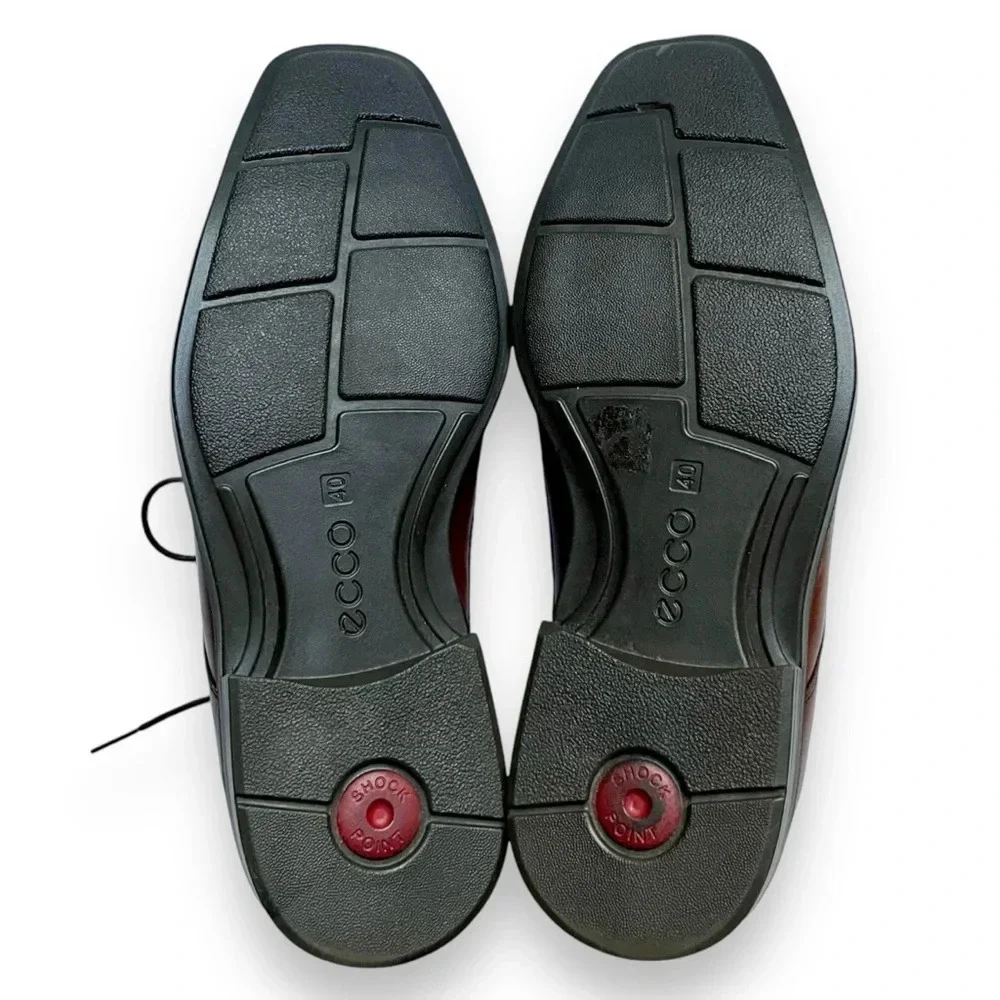 NWOT ECCO Edinburgh Leather Bike Toe Tie Oxford Shoes